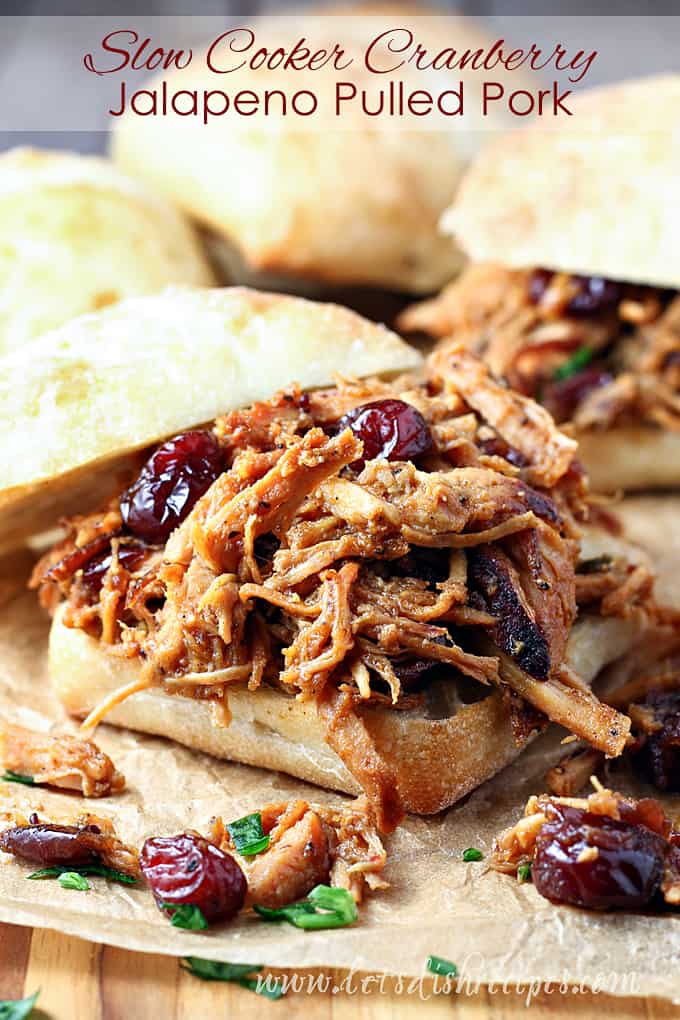 Slow Cooker Cranberry Jalapeno Pulled Pork