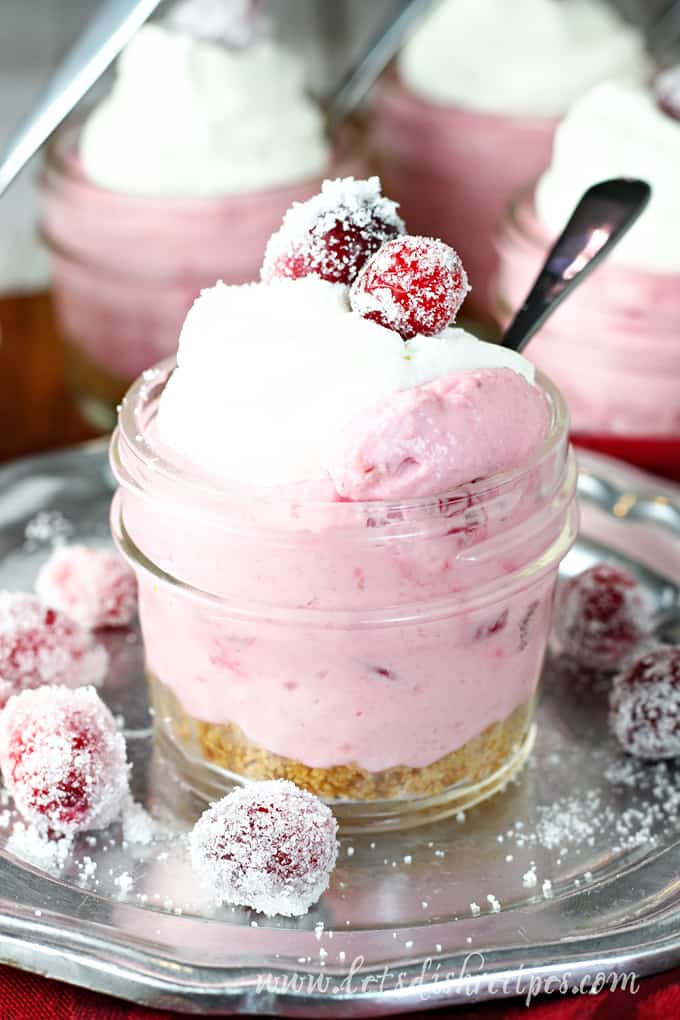 Individual No-Bake Cranberry Cheesecakes