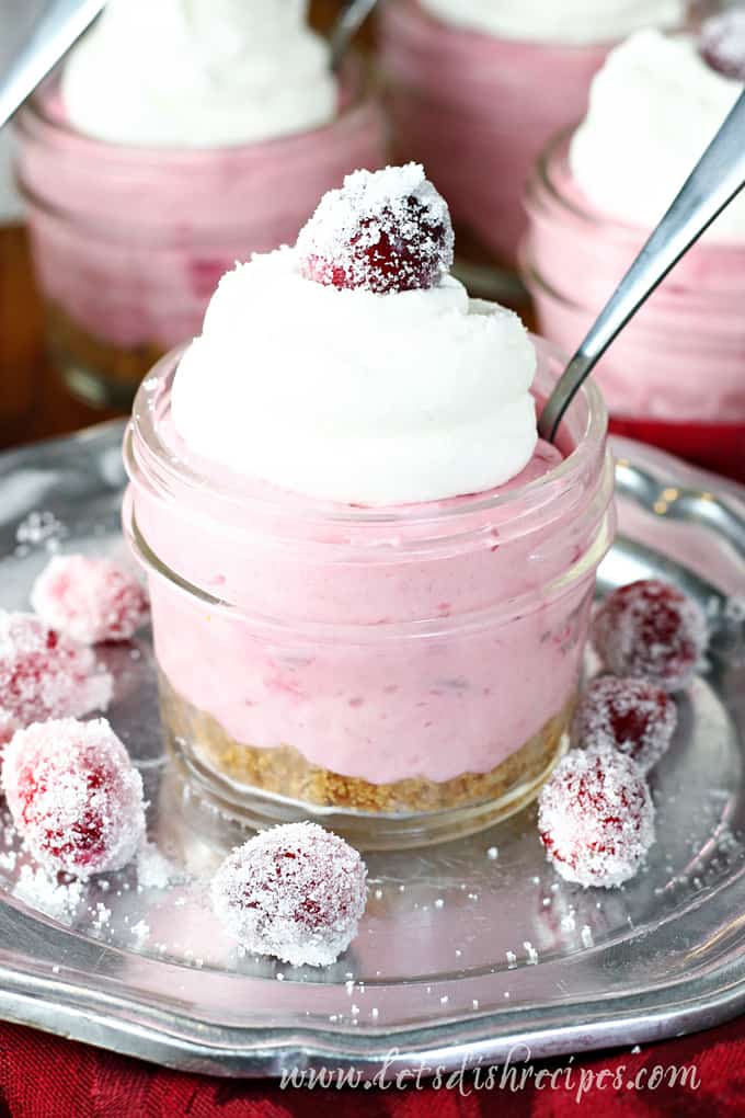 Individual No-Bake Cranberry Cheesecakes