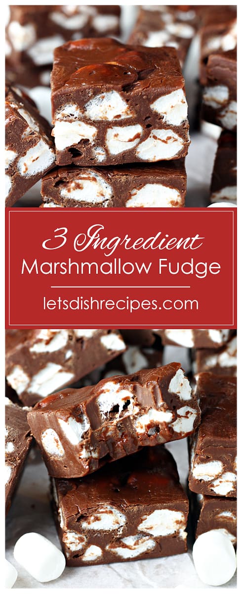 Three Ingredient Marshmallow Fudge