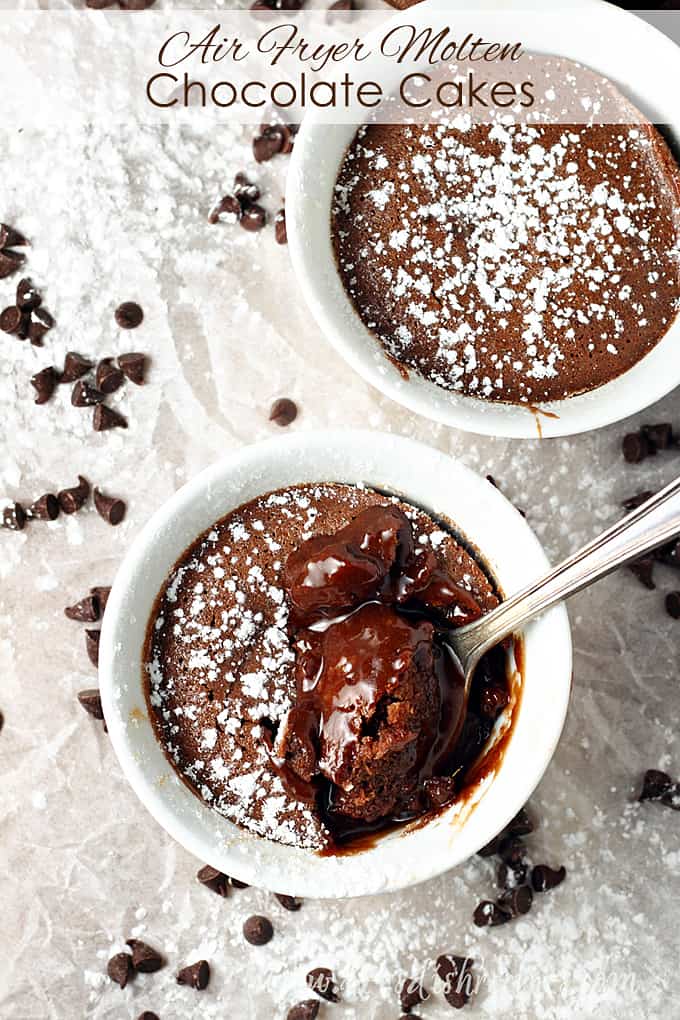 Air Fryer Molten Chocolate Cakes