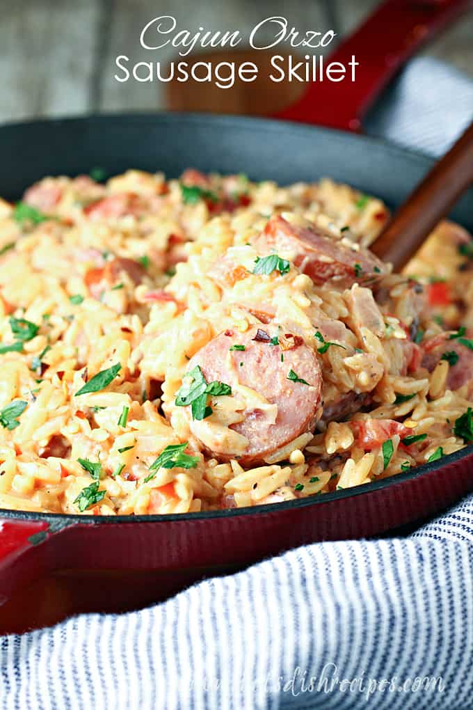 Cajun Orzo Sausage Skillet