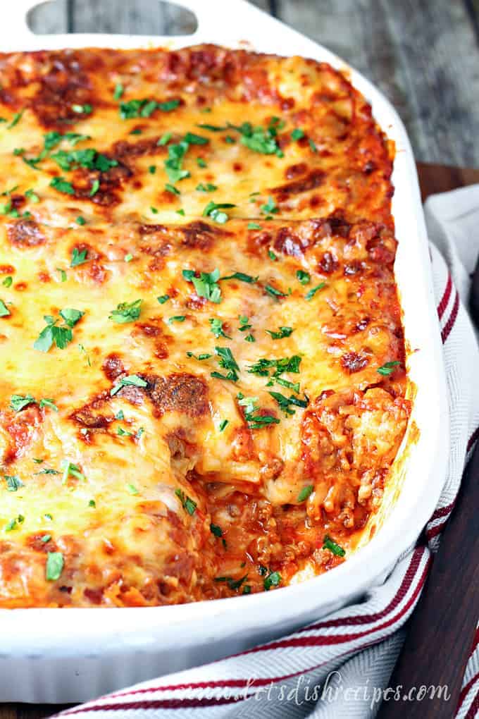 Red and White Lasagna