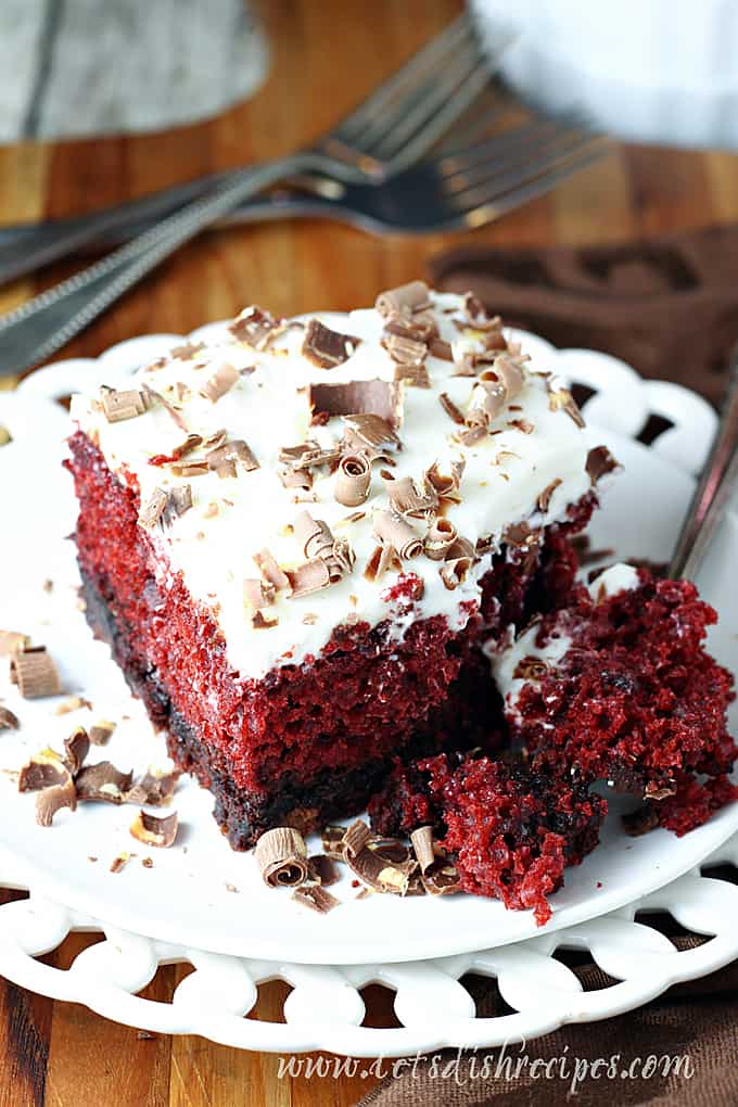 Brownie Bottom Red Velvet Cake