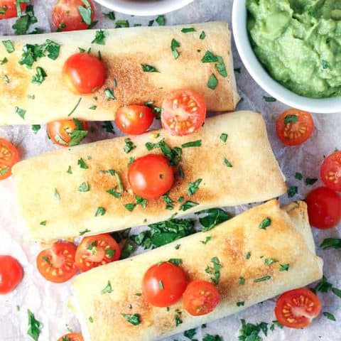 Crispy Air Fryer Chicken Chimichangas feature