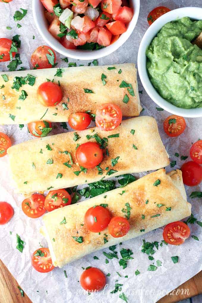 Crispy Air Fryer Chicken Chimichangas