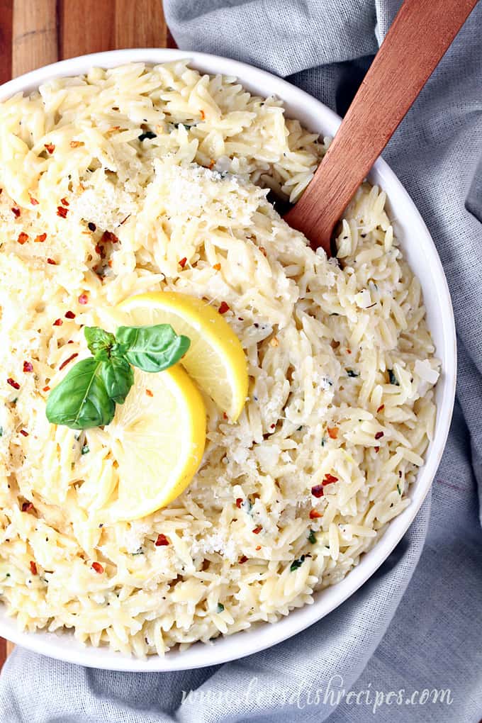 Cheesy Lemon Orzo