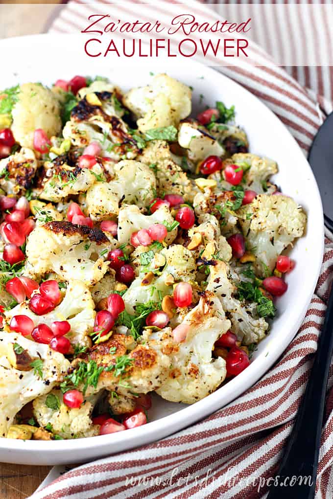 Za'atar Roasted Cauliflower with Pomegranates and Pistachios