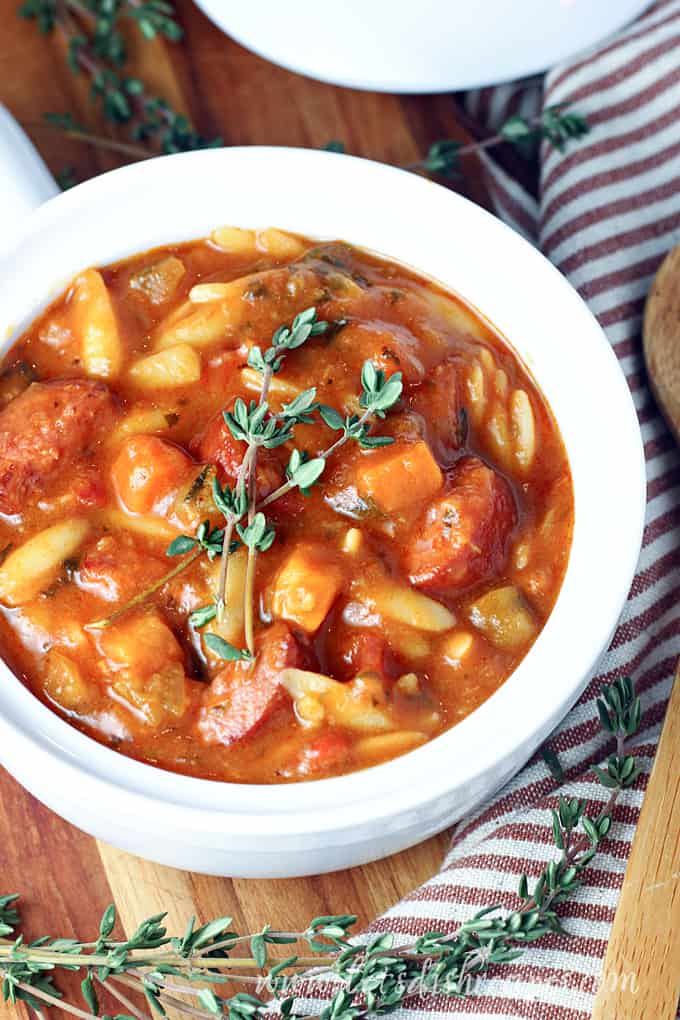 Easy Garden Vegetable Sausage Minestrone Soup (Trader Joe's Recipe)