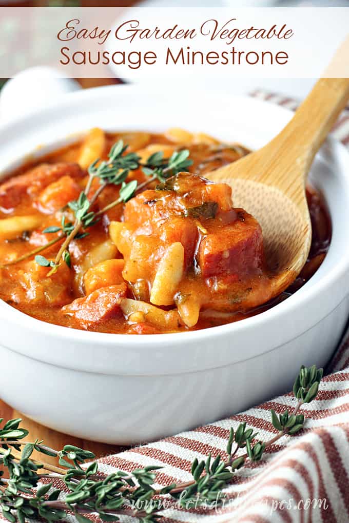 Easy Garden Vegetable Sausage Minestrone Soup (Trader Joe's Recipe)