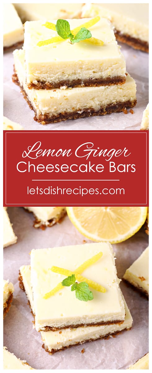 Lemon Ginger Cheesecake Bars