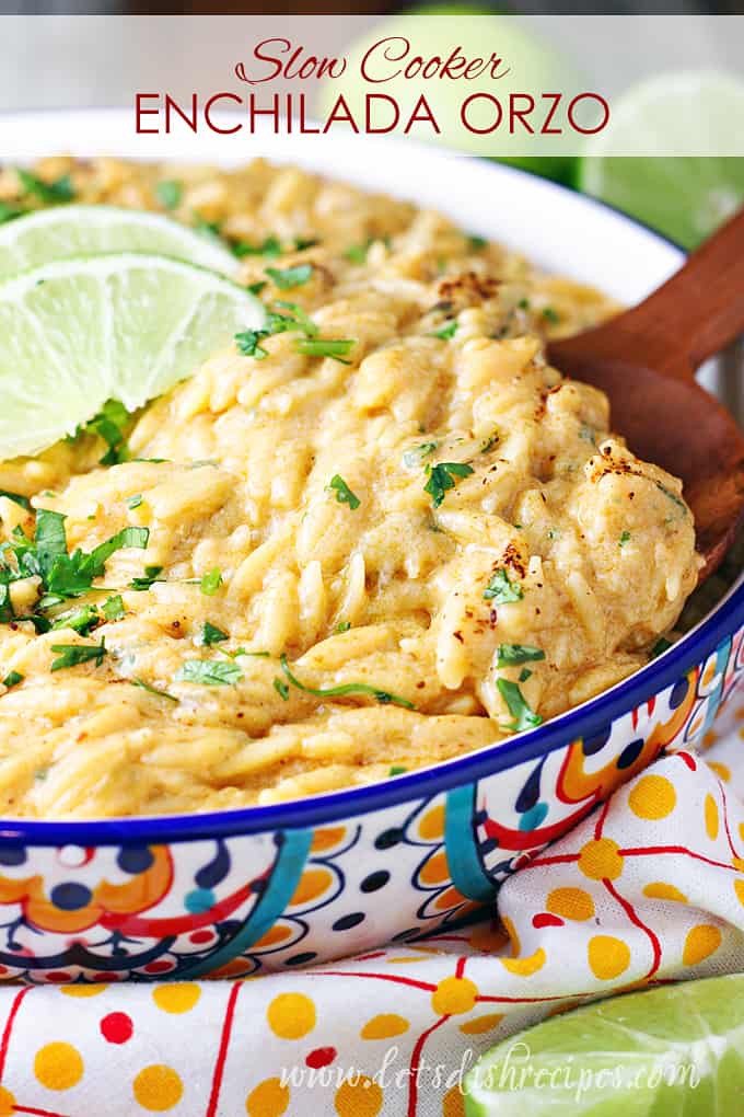 Slow Cooker Cheesy Enchilada Orzo