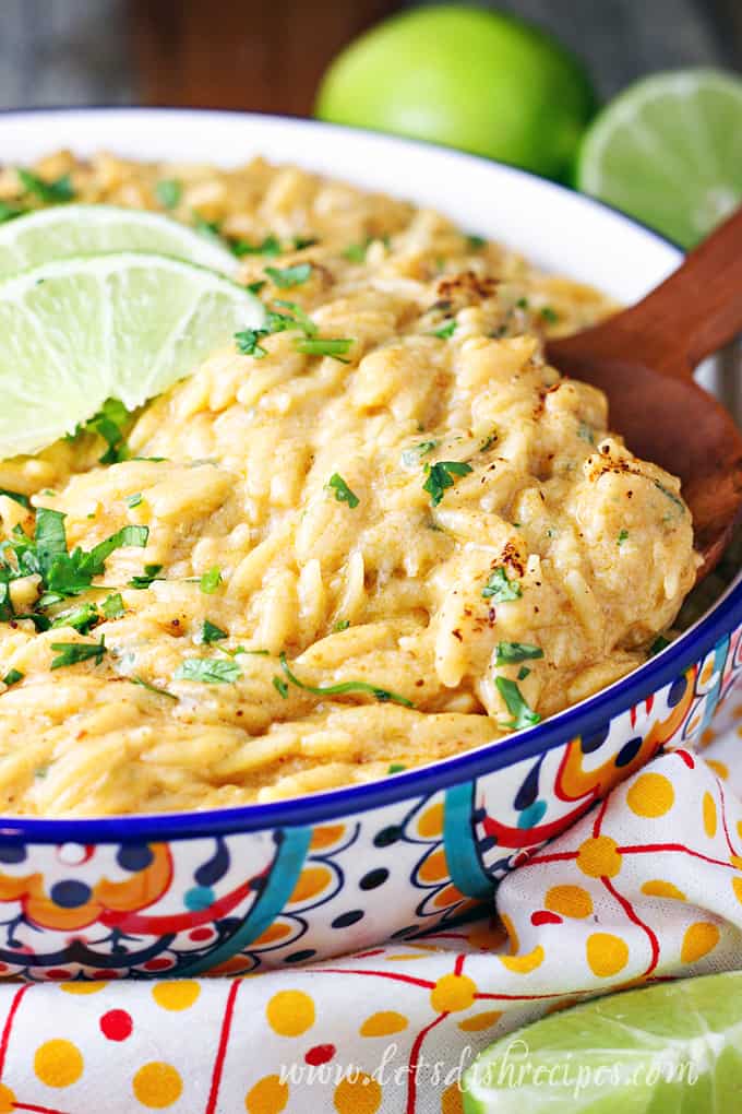 Slow Cooker Cheesy Enchilada Orzo