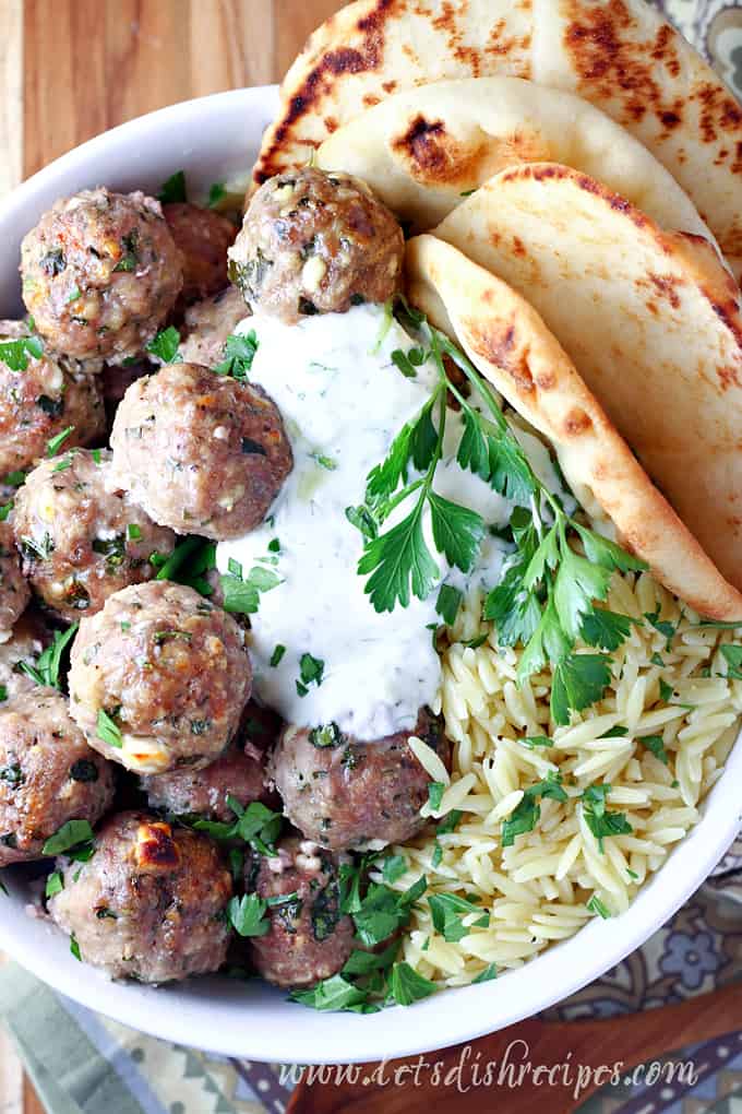 Greek Turkey Meatballs with Spinach and Feta