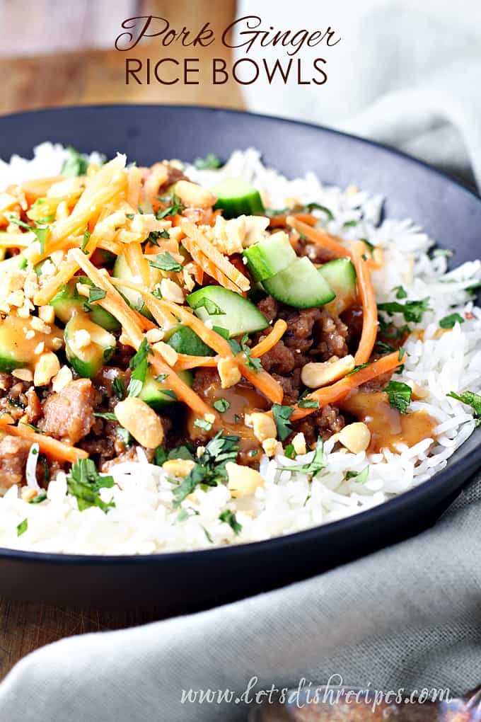 Pork Ginger Rice Bowls