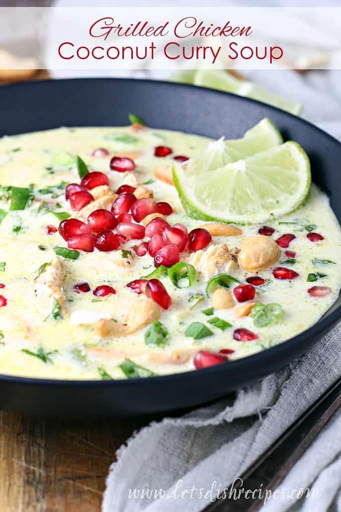 Grilled Chicken Coconut Curry Soup