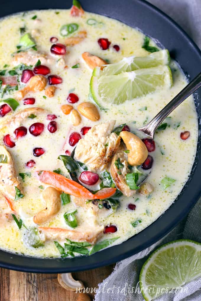 Grilled Chicken Coconut Curry Soup