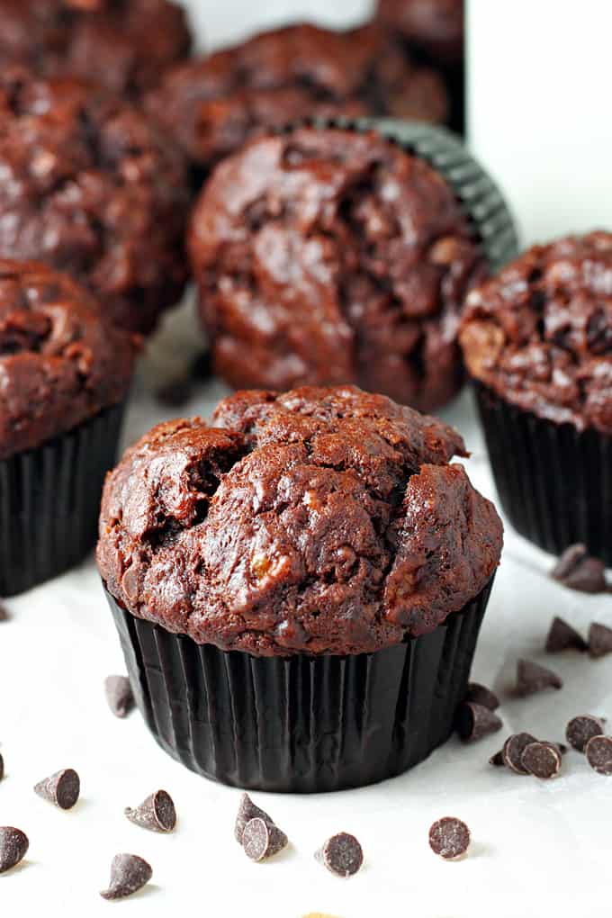 Peanut Butter Chocolate Banana Muffins