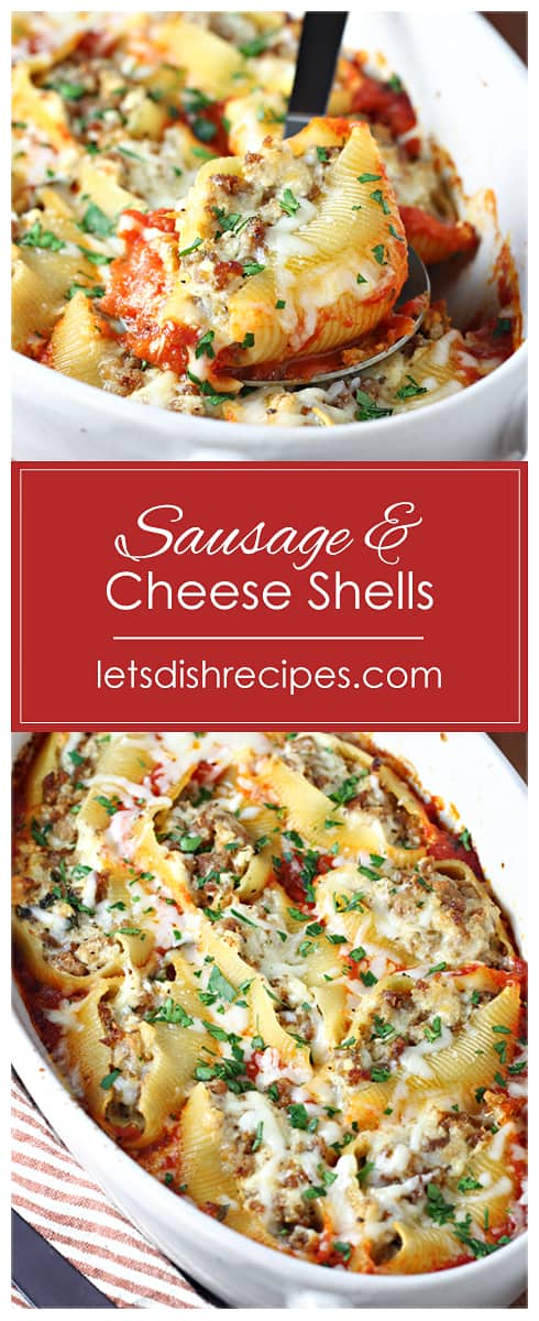 Beefy Sausage Stuffed Shells