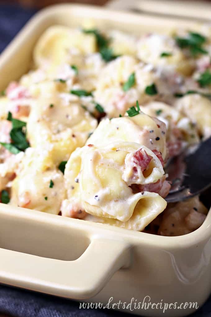 Quick Tortellini with Pancetta Cream Sauce