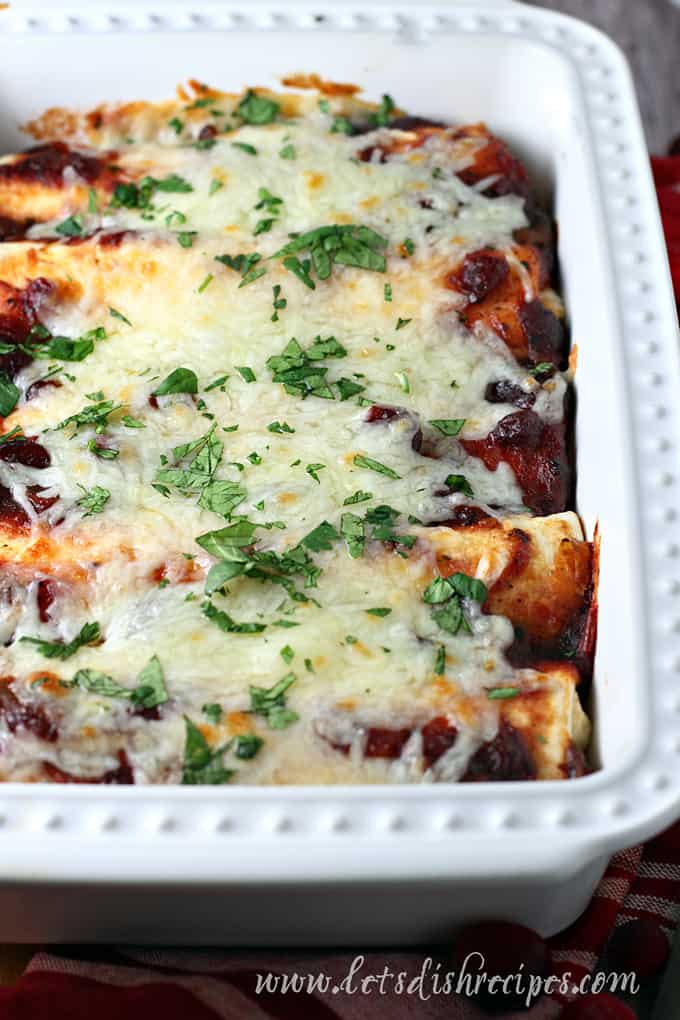 Cranberry Chipotle Chicken (or Turkey) Enchiladas