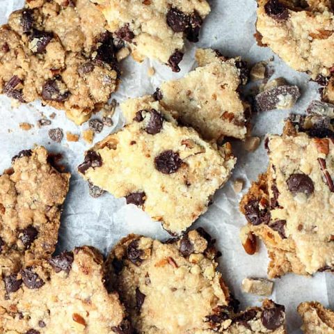 Chocolate Chip Toffee Cookie Bark feature