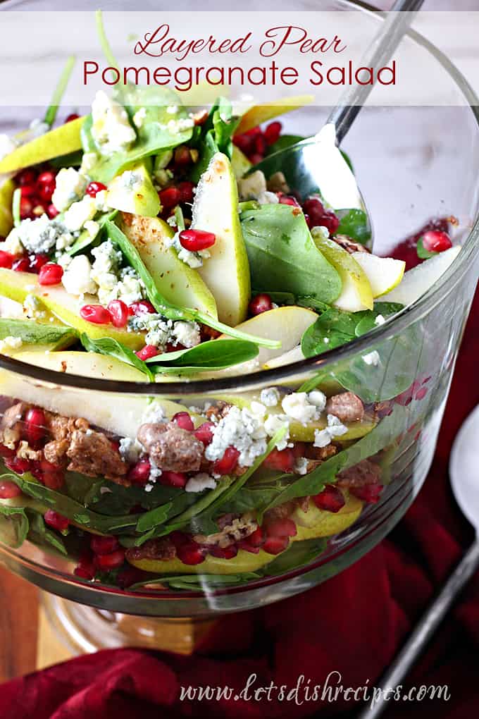 Layered Pear and Pomegranate Salad