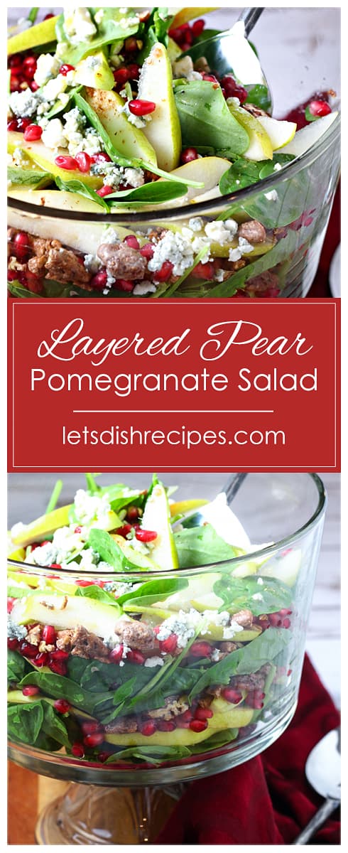 Layered Pear and Pomegranate Salad