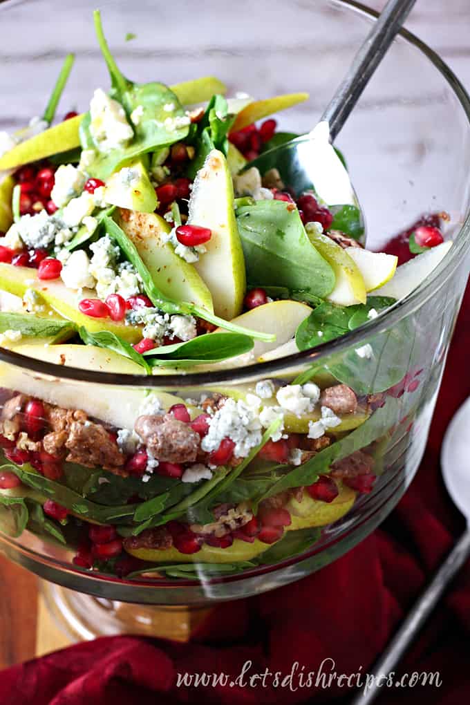 Layered Pear and Pomegranate Salad