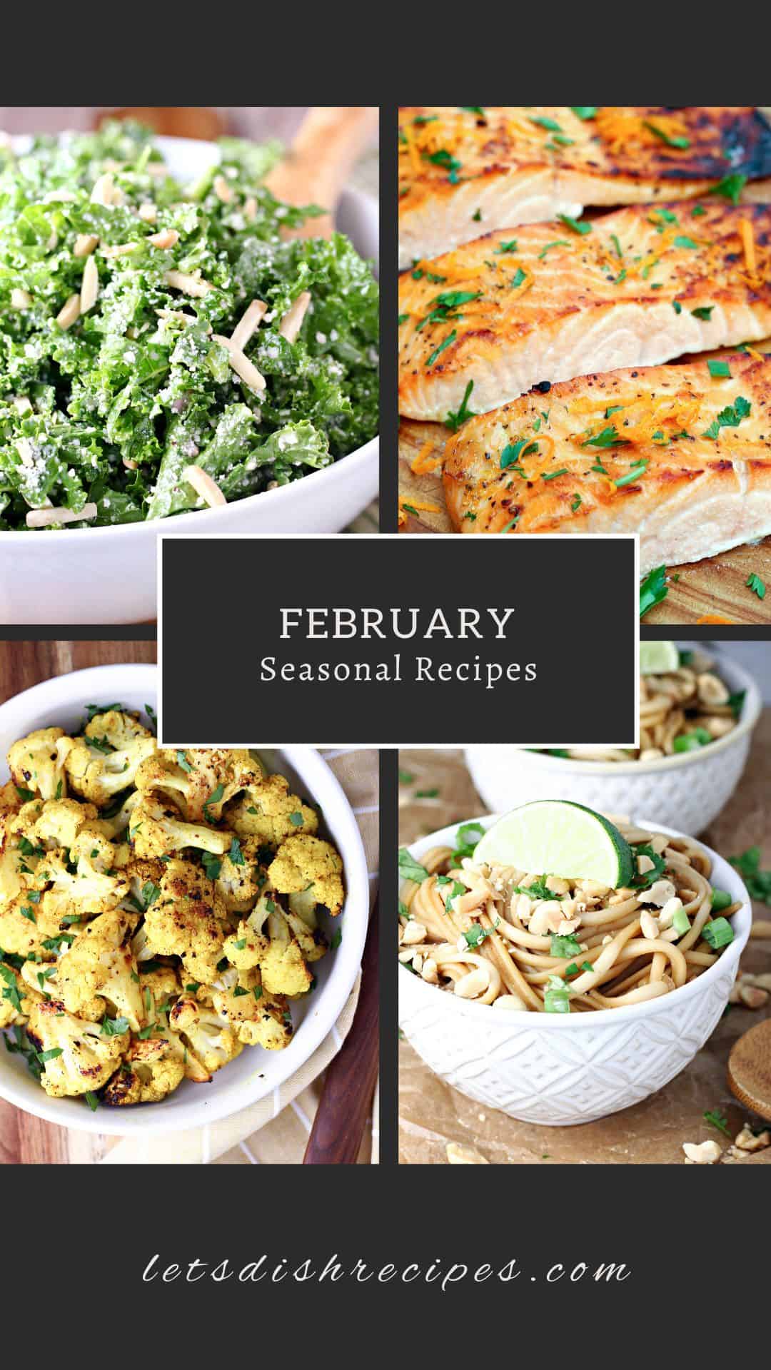 February Seasonal Recipes collage