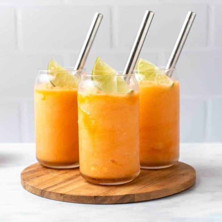 Cantaloupe Slushie 3 Ingredients Vegan FromMyBowl 4 scaled 1